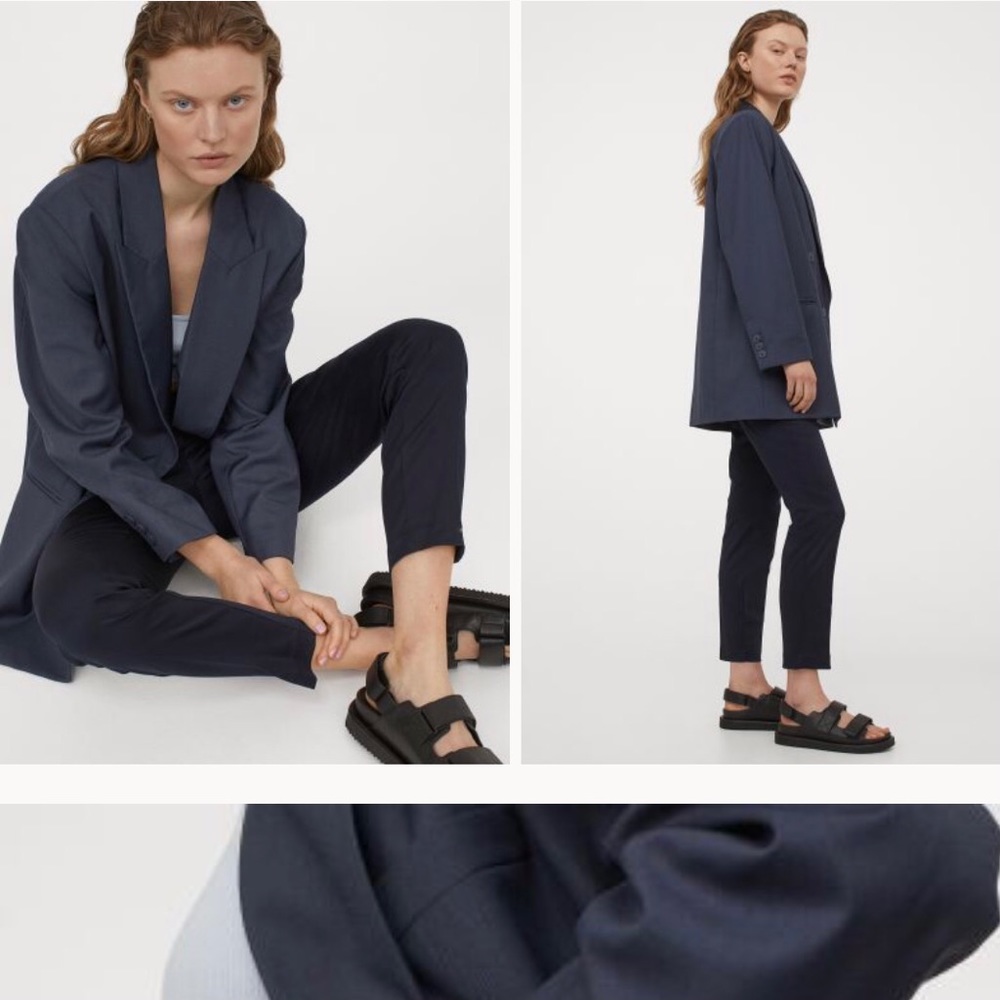 H&M Creased Pants Navy